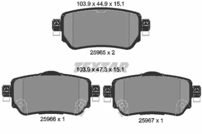 Колодки тормозные задние дисковые комплект Textar для Nissan Qashqai (J11) (2014>)