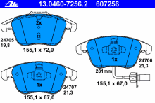 Колодки тормозные передние комплект ATE для Audi A4 (2007>) / A5 / S5 (2008>) Колодки тормозные передние комплект ATE для Audi A4 (2007>) / A5 / S5 (2008>)