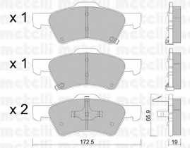 Колодки тормозные передние комплект Metelli для Chrysler Voyager / Caravan (RG) (2001-2008) ATE
