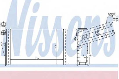 Радиатор отопителя Nissens для Audi 80 B3 / 4 / A4 B5 / Passat B5 / 6 235x155