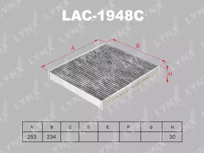 Фильтр салона Lynx для Audi A3 [8V] (2013>) / Seat Leon (5F) (2013>) УГОЛЬНЫЙ