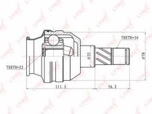 ШРУС внутренний передний Lynx для Chevrolet Lacetti / Lanos / Daewoo Espero / Nexia 22x35x34