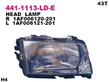 Фара правая Depo для Audi 100 C4 91-94 бл. / дальн.-12V60 / 55W (H4) / габ.-12V4W(T4W)