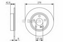Диск тормозной задний BOSCH для Mercedes Benz A140 / 160 W176 (2012>) Диск тормозной задний BOSCH для Mercedes Benz A140 / 160 W176 (2012>)