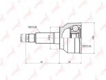 ШРУС наружный передний Lynx для Mazda 3 (BK) (2002-2009) без ABS 22X59X28
