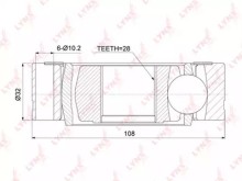ШРУС внутренний передний Lynx для VW Transporter T4 (1991-1996) Z=28 ШРУС внутренний передний Lynx для VW Transporter T4 (1991-1996) Z=28
