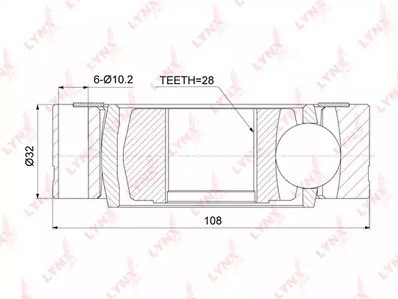 ШРУС внутренний передний Lynx для VW Transporter T4 (1991-1996) Z=28