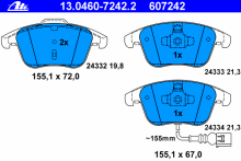 Колодки тормозные передние комплект ATE для VW Tiguan (2007>) Колодки тормозные передние комплект ATE для VW Tiguan (2007>)