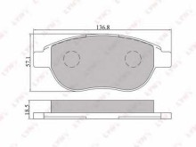 Колодки тормозные передние комплект Lynx для Citroen Xsara / Peugeot 307 136.8x57.5x19.4 / Bosch Колодки тормозные передние комплект Lynx для Citroen Xsara / Peugeot 307 136.8x57.5x19.4 / Bosch