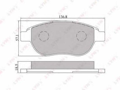 Колодки тормозные передние комплект Lynx для Citroen Xsara / Peugeot 307 136.8x57.5x19.4 / Bosch