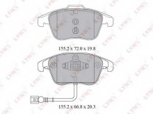 Колодки тормозные передние комплект Lynx для VW Tiguan (2007>)
