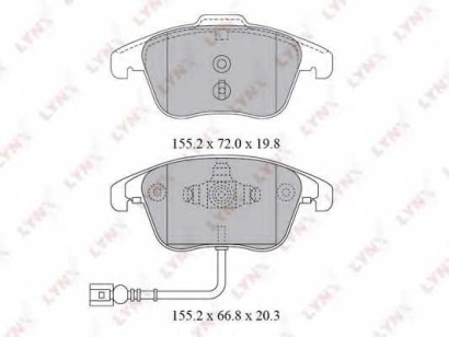 Колодки тормозные передние комплект Lynx для VW Tiguan (2007>)