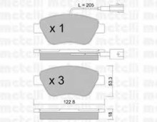 Колодки тормозные передние комплект Metelli для Fiat Bravo (2004>) / Doblo (2001-2005) Колодки тормозные передние комплект Metelli для Fiat Bravo (2004>) / Doblo (2001-2005)