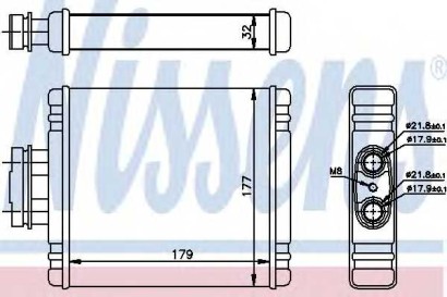 Радиатор отопителя Nissens для VW Polo (седан RUS) (2011>) / Audi A1 (2010>)