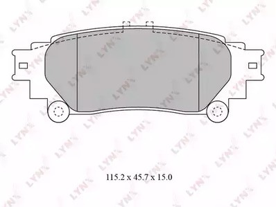 Колодки тормозные задние дисковые комплект Lynx для Lexus RX350 / 450H 115,1х45,6х15