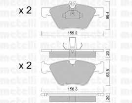 Колодки тормозные передние комплект Metelli MB W202 / W210 / 211 20.3ММ / ATE