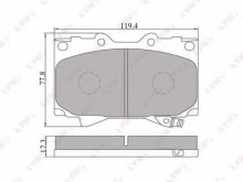 Колодки тормозные передние комплект Lynx для Toyota Land Cruiser 100 98> 119.5x78x17.7